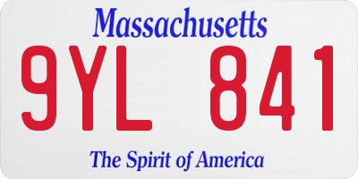 MA license plate 9YL841