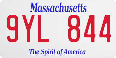 MA license plate 9YL844
