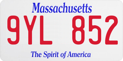 MA license plate 9YL852