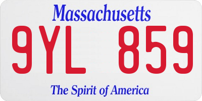 MA license plate 9YL859