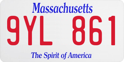 MA license plate 9YL861