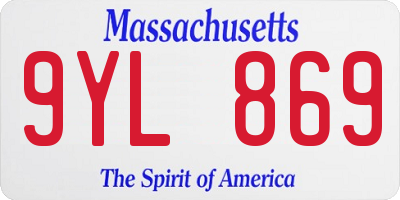MA license plate 9YL869