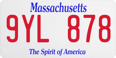 MA license plate 9YL878