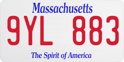 MA license plate 9YL883