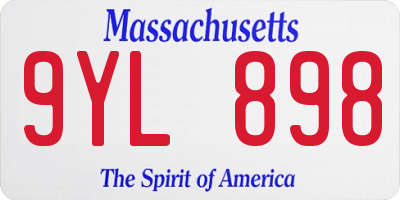 MA license plate 9YL898