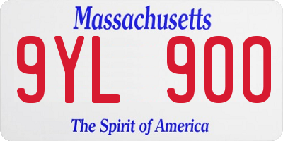 MA license plate 9YL900