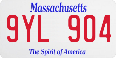 MA license plate 9YL904