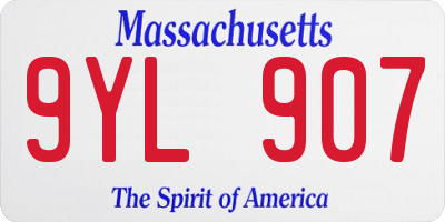 MA license plate 9YL907