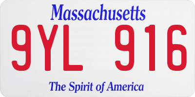 MA license plate 9YL916