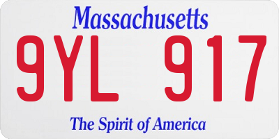 MA license plate 9YL917
