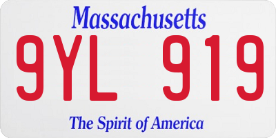 MA license plate 9YL919