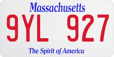 MA license plate 9YL927