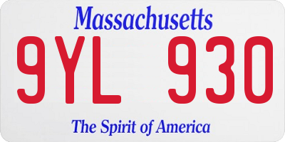 MA license plate 9YL930