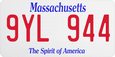 MA license plate 9YL944