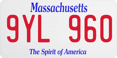 MA license plate 9YL960