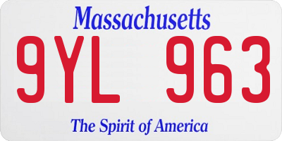 MA license plate 9YL963