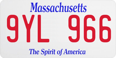 MA license plate 9YL966
