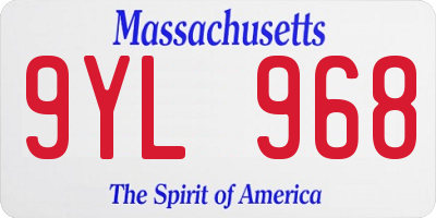 MA license plate 9YL968