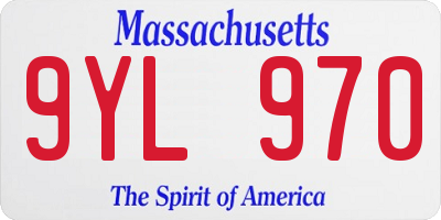MA license plate 9YL970