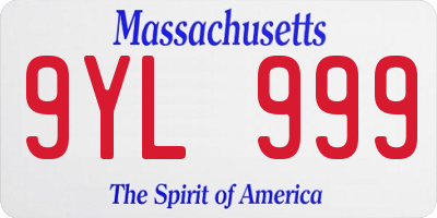 MA license plate 9YL999