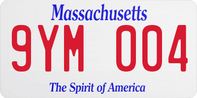 MA license plate 9YM004