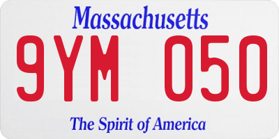 MA license plate 9YM050