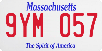 MA license plate 9YM057