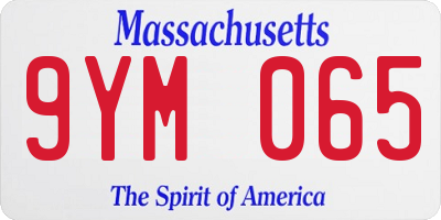 MA license plate 9YM065