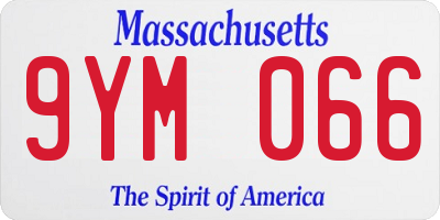 MA license plate 9YM066
