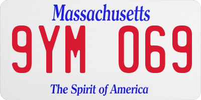 MA license plate 9YM069