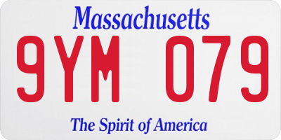 MA license plate 9YM079