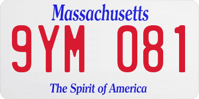 MA license plate 9YM081