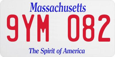 MA license plate 9YM082