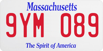 MA license plate 9YM089