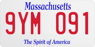 MA license plate 9YM091