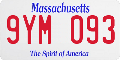 MA license plate 9YM093