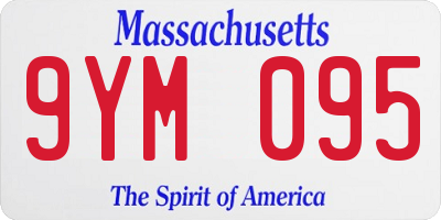 MA license plate 9YM095