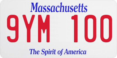 MA license plate 9YM100