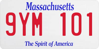 MA license plate 9YM101