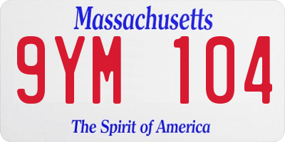 MA license plate 9YM104