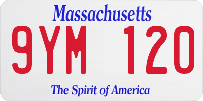 MA license plate 9YM120