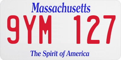 MA license plate 9YM127