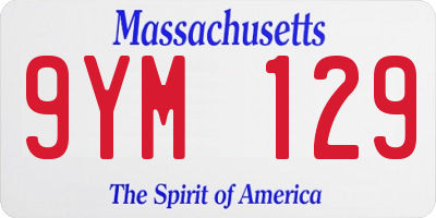 MA license plate 9YM129