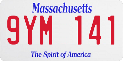 MA license plate 9YM141
