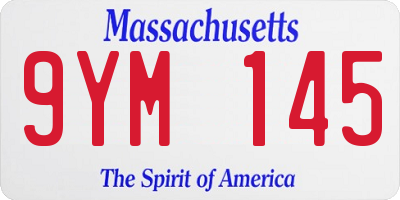 MA license plate 9YM145