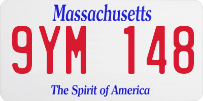 MA license plate 9YM148