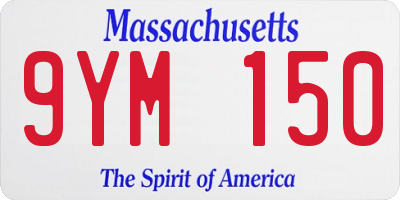 MA license plate 9YM150