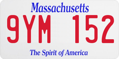 MA license plate 9YM152