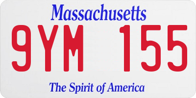 MA license plate 9YM155