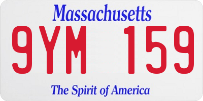 MA license plate 9YM159